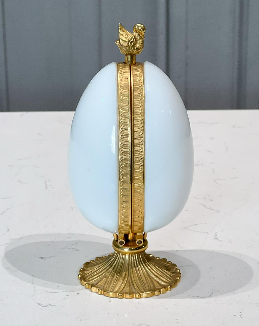French Dore Bronze Opaline Glass Perfume Egg (1 of 11)
