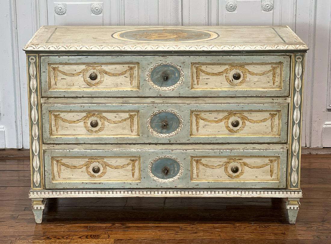 Italian Neoclassical Painted Wood Commode (1 of 8)