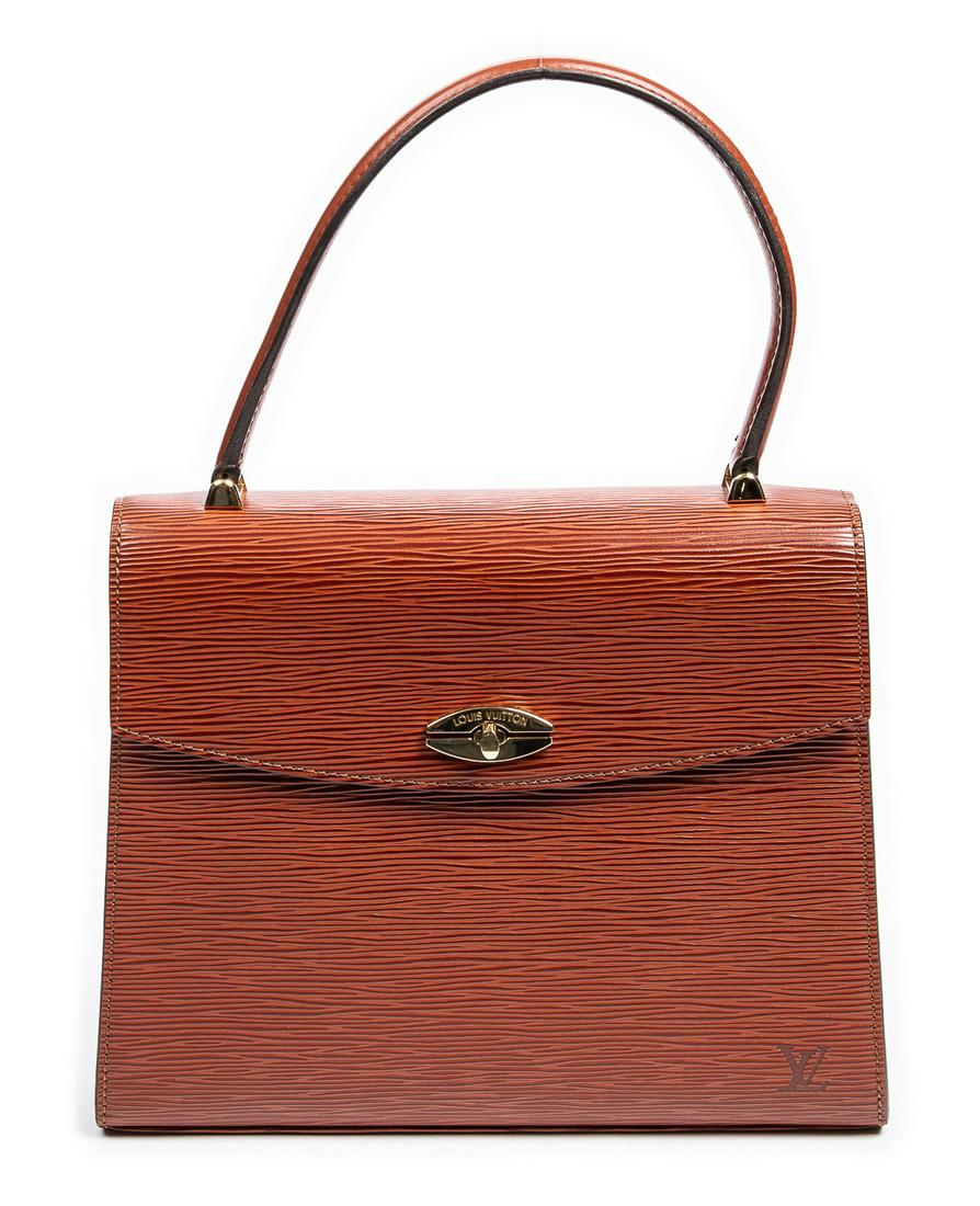 Louis Vuitton Epi Malesherbes Handbag: Tan Epi Calf Leather With Golden Brass Hardware. 26x22x6cm. See Photos For Very Minimal Signs Of Wear.