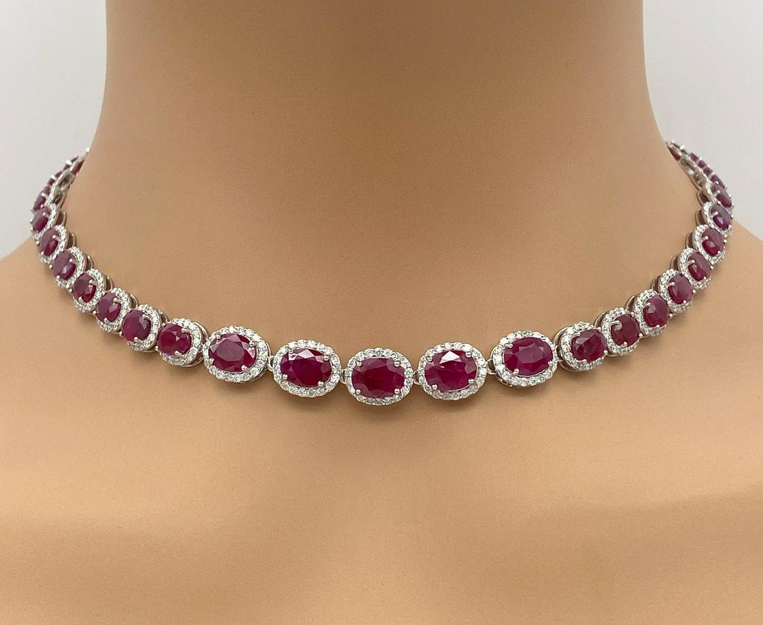 GIA Burmese Ruby And Diamond Necklace (1 of 6)