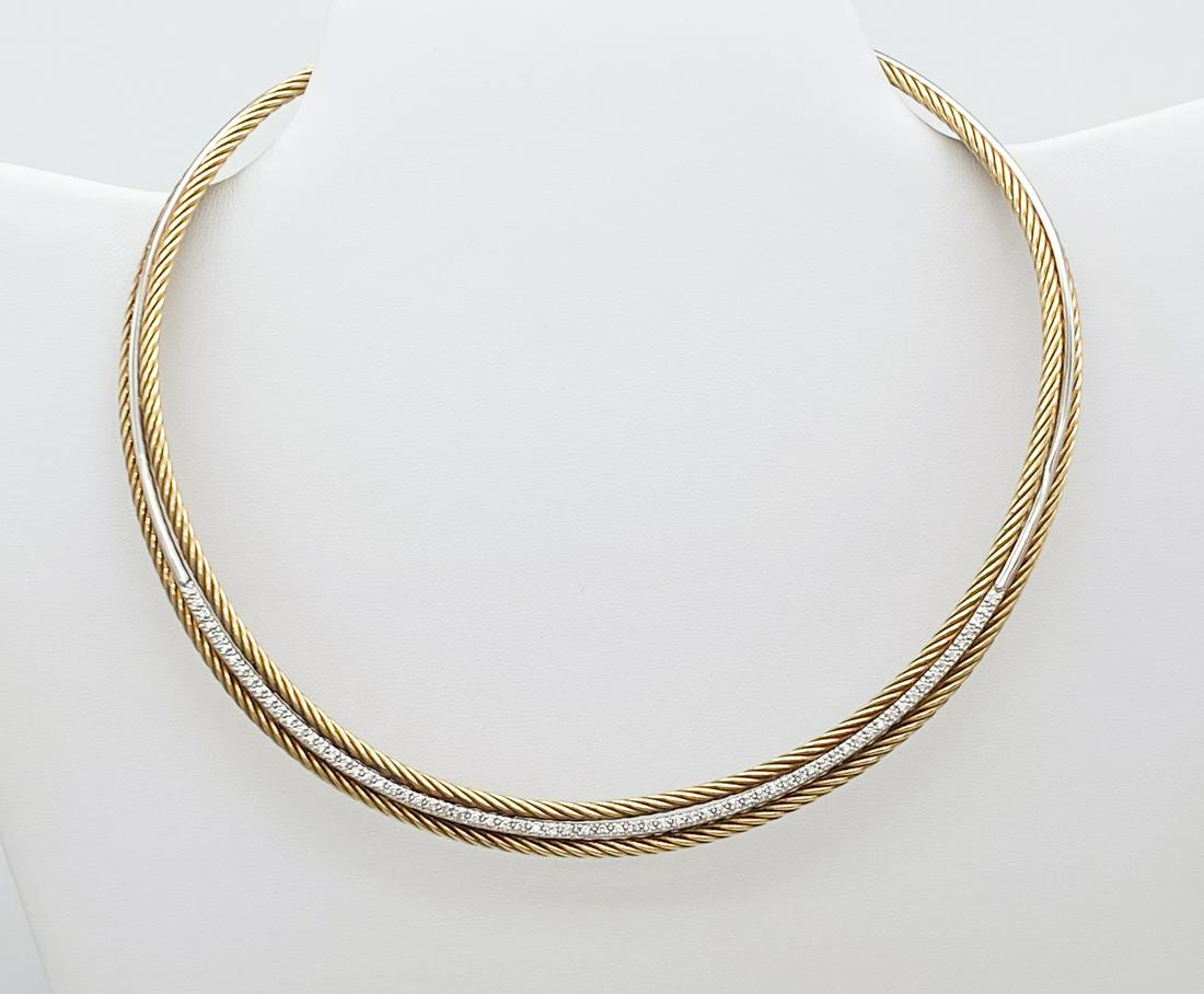 David Yurman Diamond And 18k Collar Necklace (1 of 3)