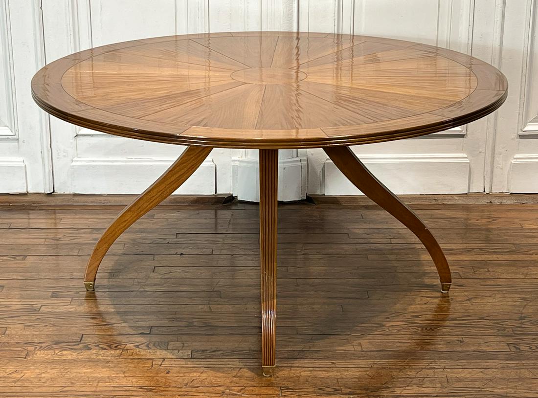 Round Regency Style Inlaid Mahogany Dining Table (1 of 8)