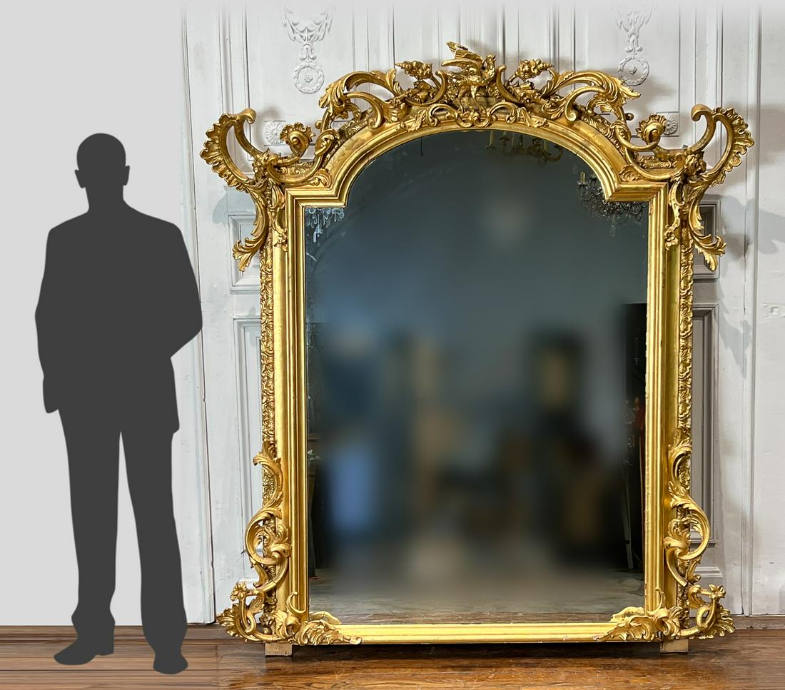 Large Rococo Revival Overmantle Mirror (1 of 14)