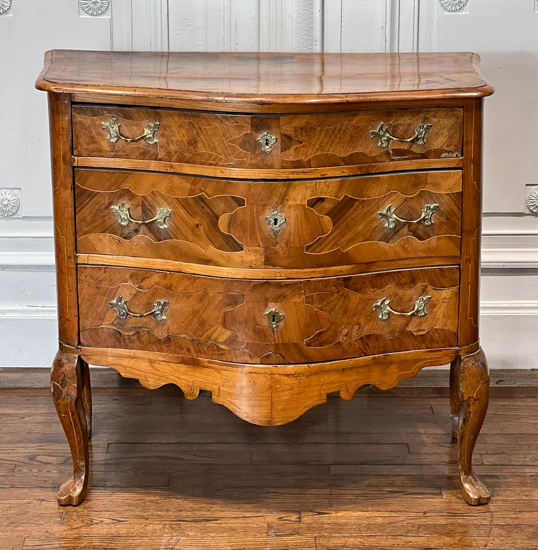 Italian Rococo Inlaid Walnut Commode (1 of 7)