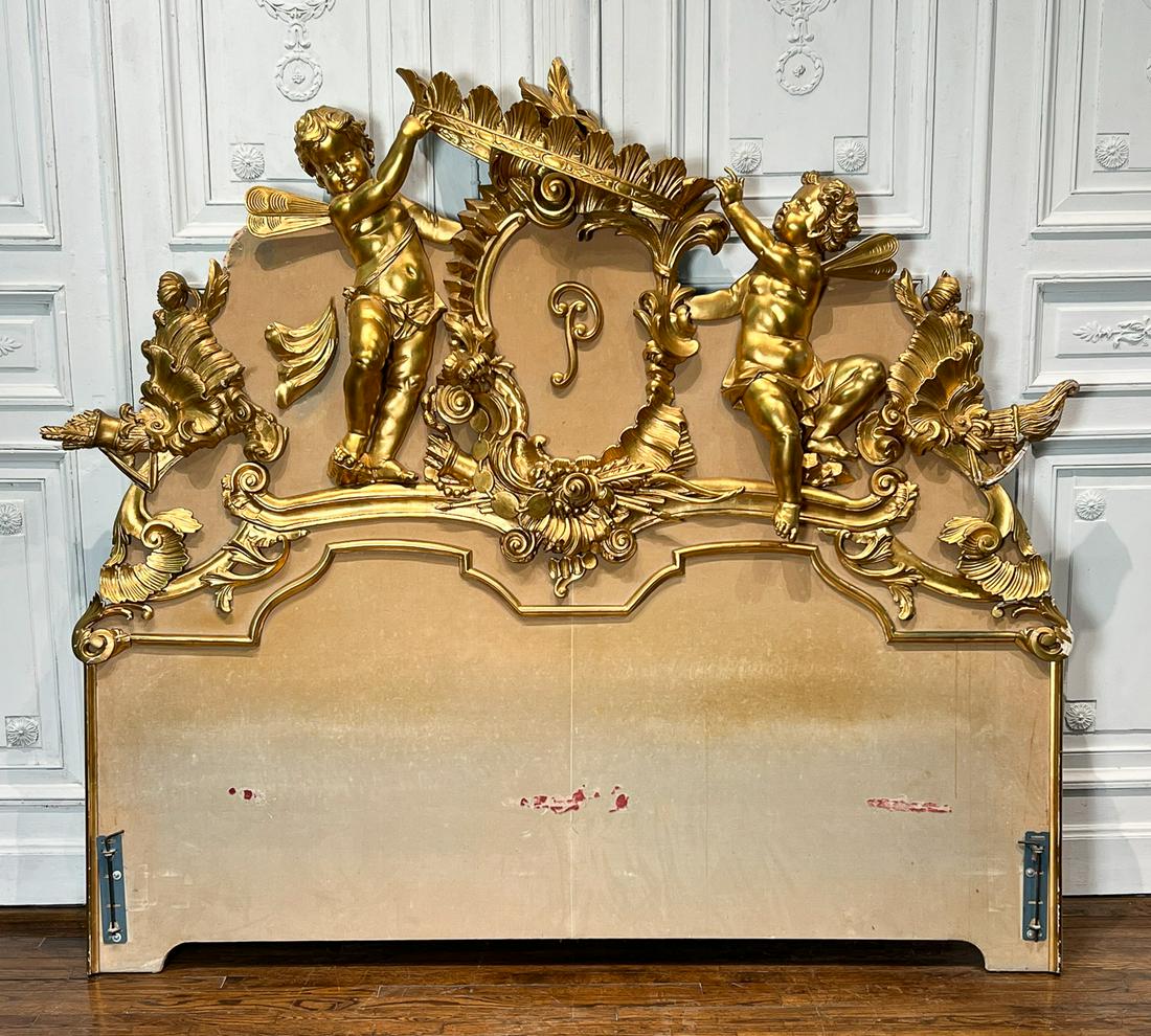 Important Italian Carved Giltwood Headboard (1 of 11)