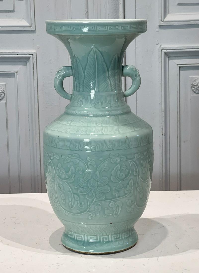Large Chinese Celadon Porcelain Vase (1 of 8)