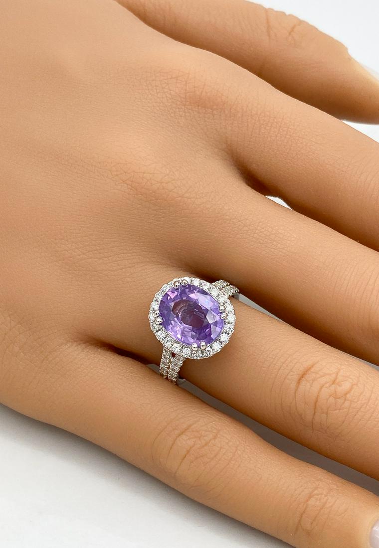 Rare GIA Purple Sapphire And Diamond Ring (1 of 8)