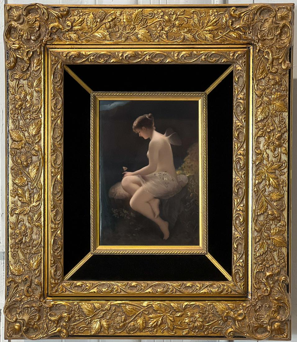 KPM Style Plaque, Psyche With Butterfly (1 of 6)