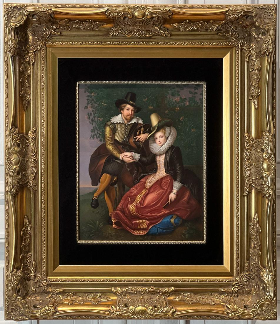 KPM Style Porcelain Plaque, The Honeysuckle Bower (1 of 7)