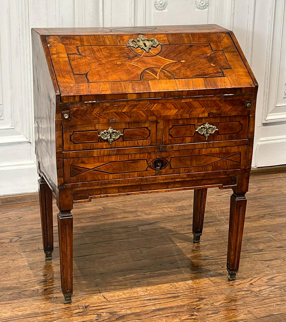 Italian Inlaid Walnut Slant Front Desk (1 of 9)