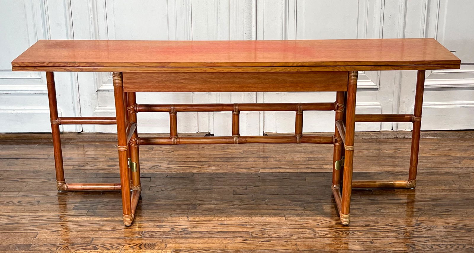 Mcguire Rattan Swivel Top Dining Table (1 of 15)