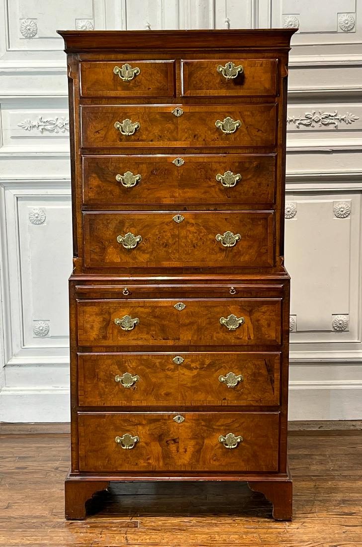 George III Style Walnut Chest On Chest (1 of 10)