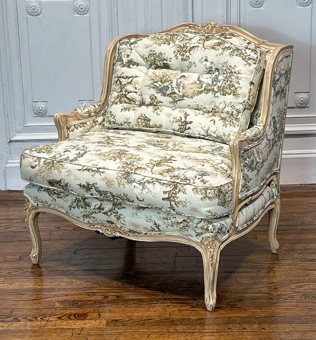 Large French Style Fauteuil A Oreille Armchair (1 of 6)