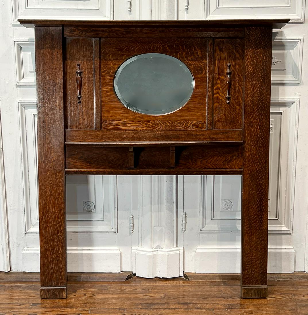 Arts And Crafts Oak Fireplace Mantle (1 of 9)