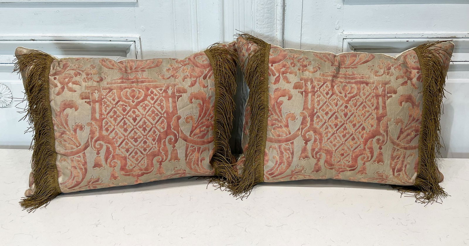 Pair Fortuny Fabric Throw Pillows (1 of 6)