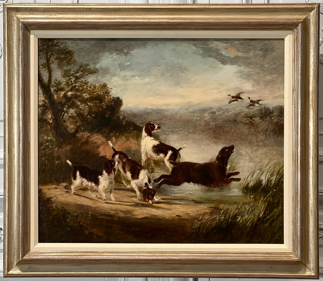 Hunting Dogs With Ducks Oil On Canvas Painting (1 of 8)