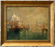 Antique Venice Scene Oil On Canvas Painting