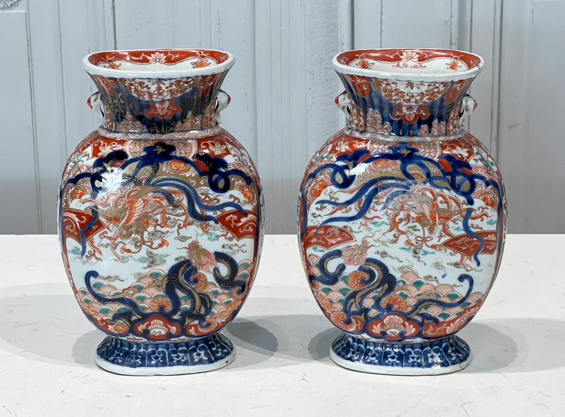 Pair Meiji Imari Vases (1 of 8)