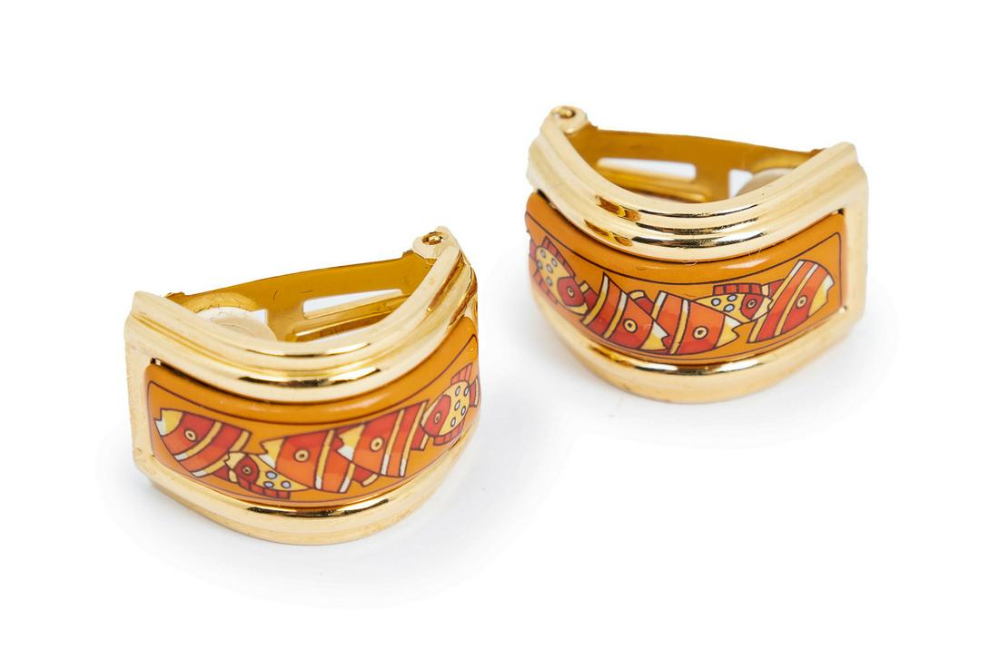 Hermes Enamel Earrings (1 of 3)