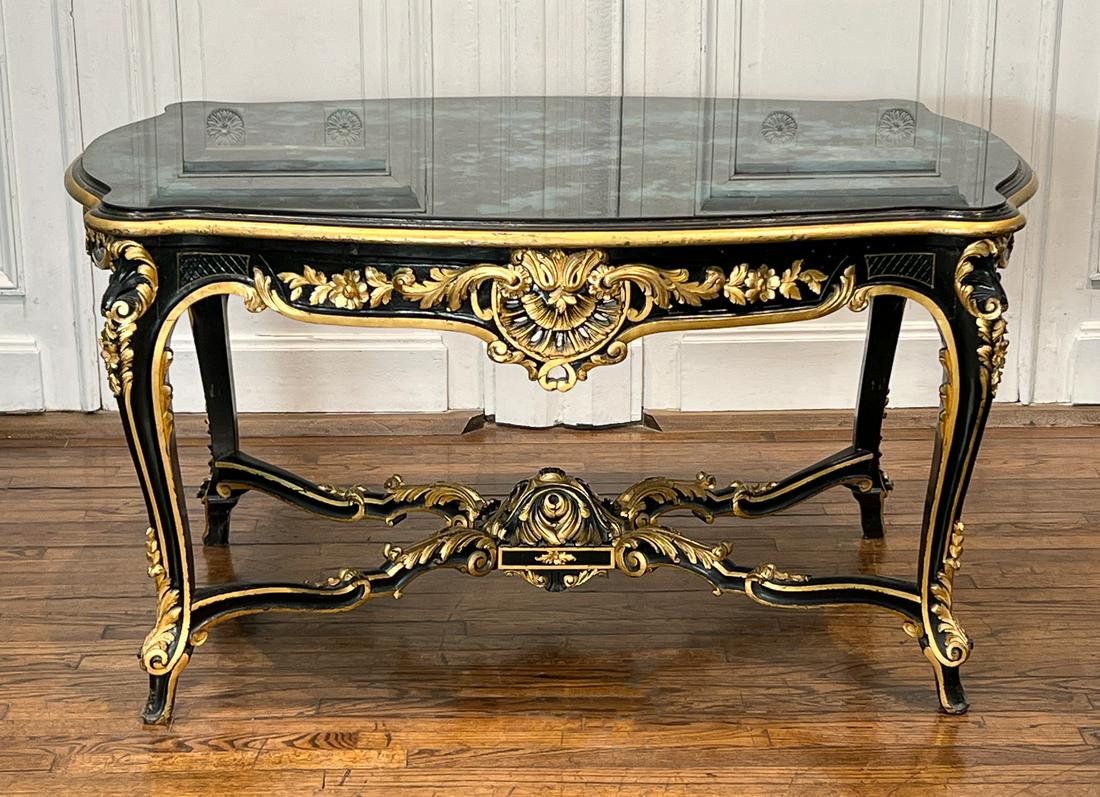 Parcel Gilt French Style Library Table (1 of 8)
