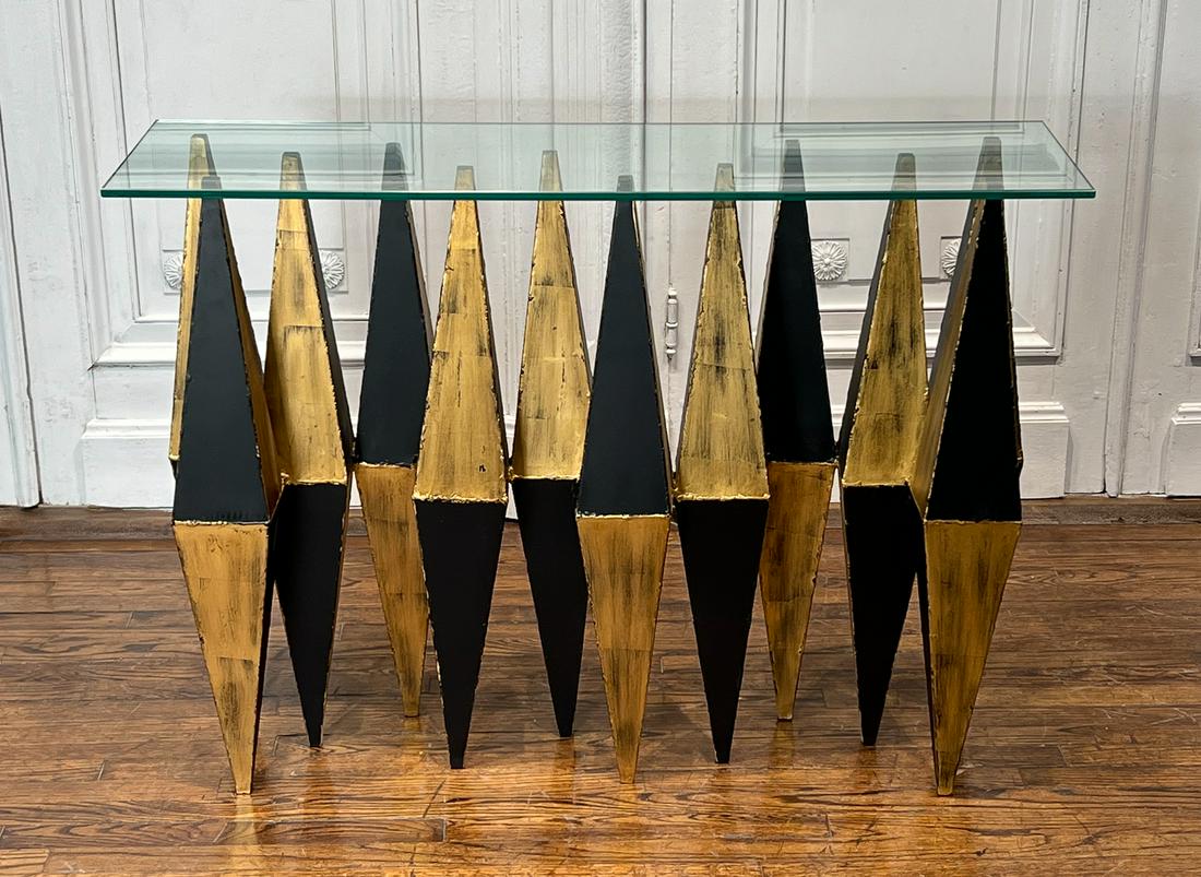 Modern Metal And Glass Console Table (1 of 9)