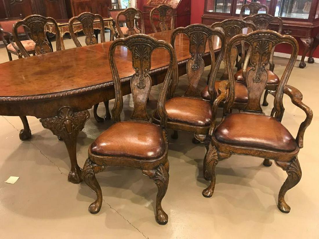 Ten English Queen Anne Style Dining Chairs (1 of 4)