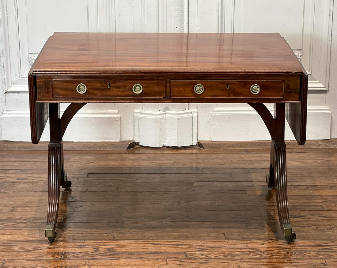 English Regency Style Mahogany Sofa Table (1 of 13)