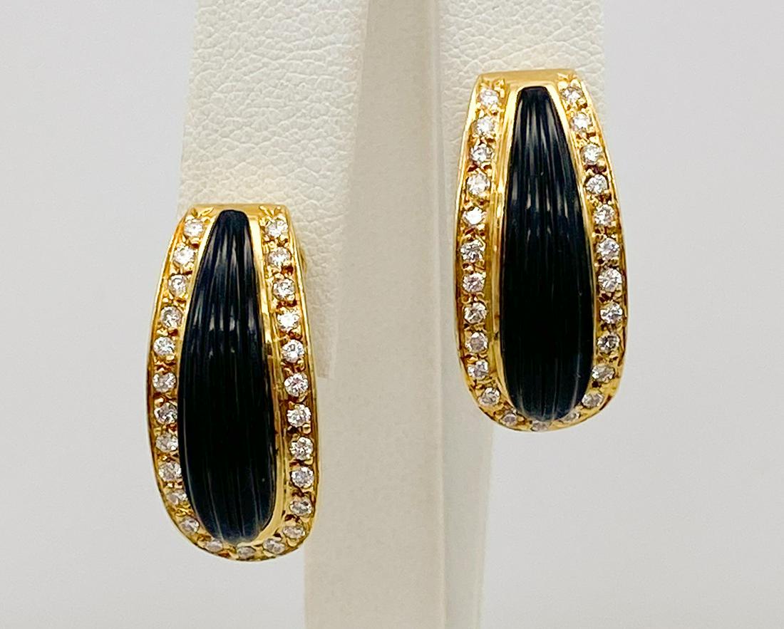 Onyx And Diamond Earrings, 18k (1 of 3)