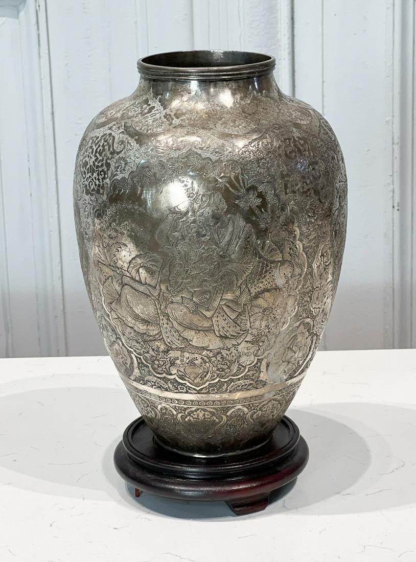 Large Indo Persian Silver And Copper Vase (1 of 9)