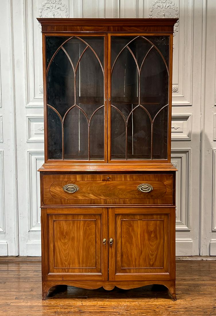 Regency Mahogany Secretary Bookcase (1 of 14)