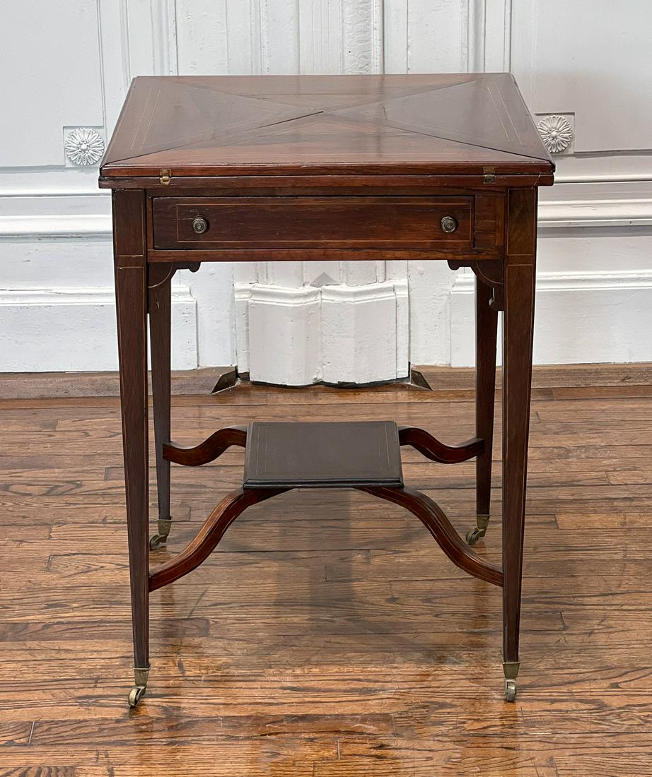 English Rosewood Envelope Games Table (1 of 10)
