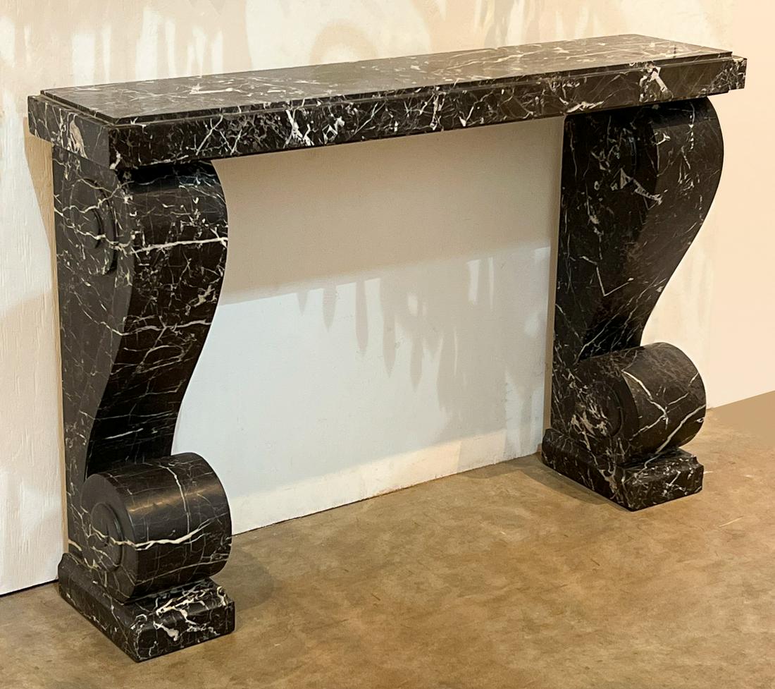 Neoclassical Black Marble Console Table (1 of 7)