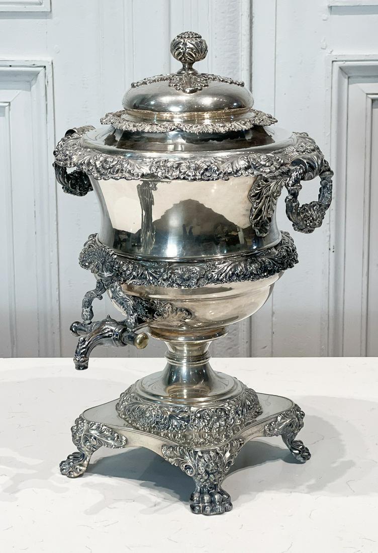 Large Antique Silverplate Hot Water Urn (1 of 9)
