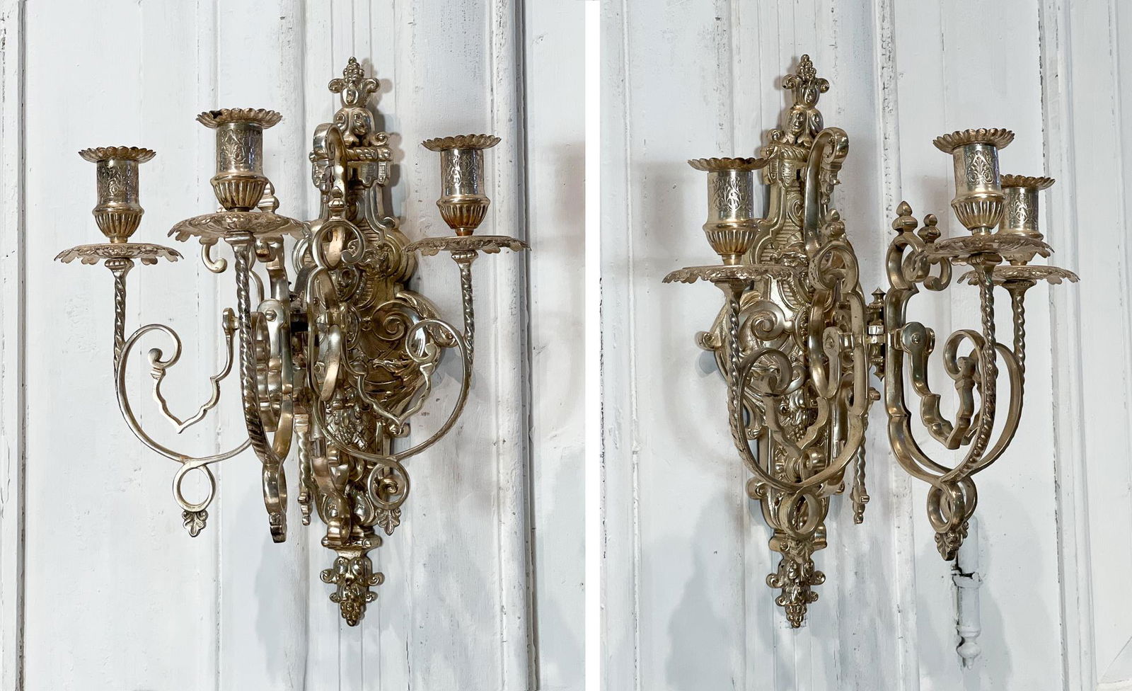 Pair Of French Brass Wall Sconces (1 of 11)