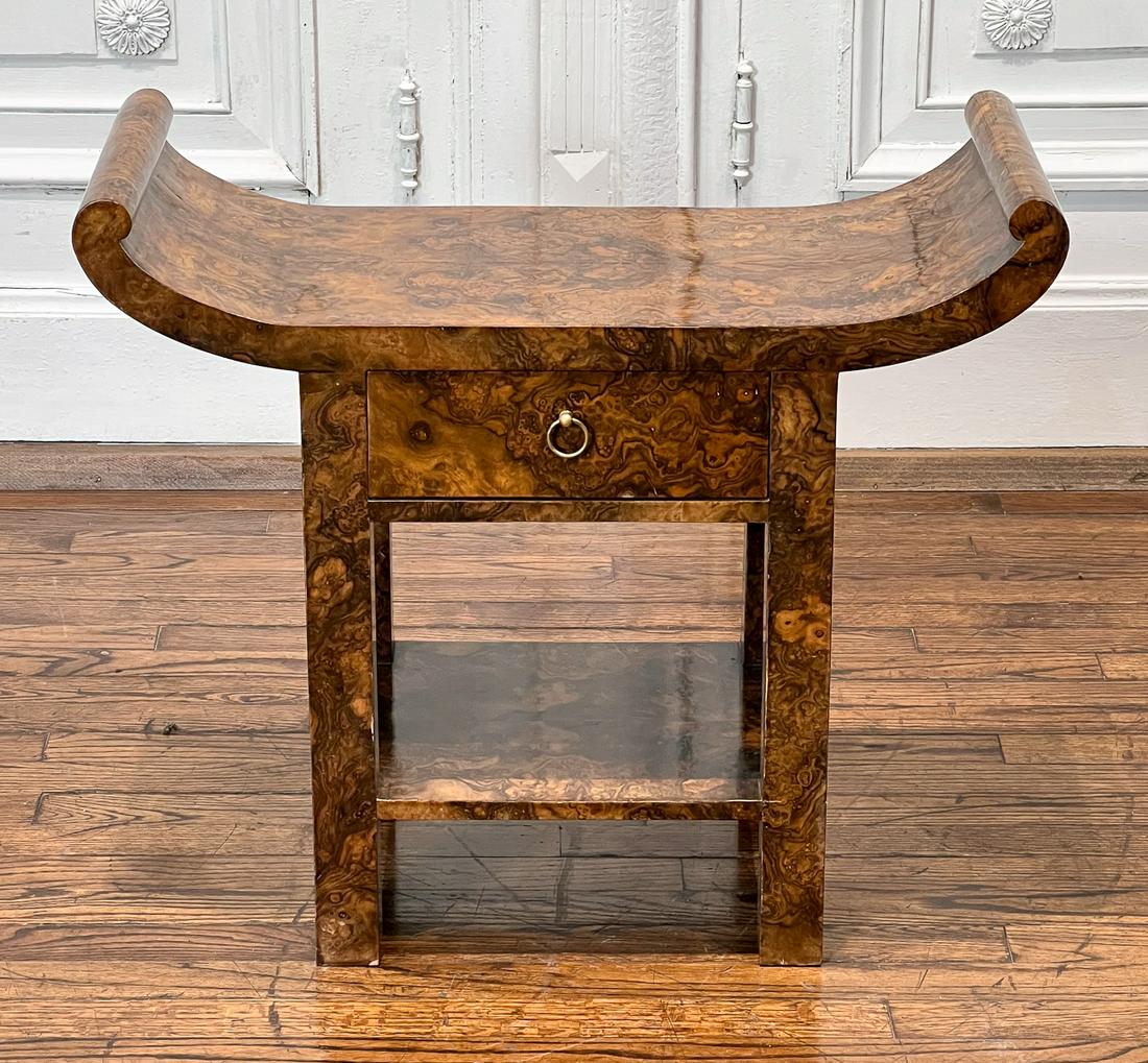 Art Deco Style Burl Walnut Side Table (1 of 10)
