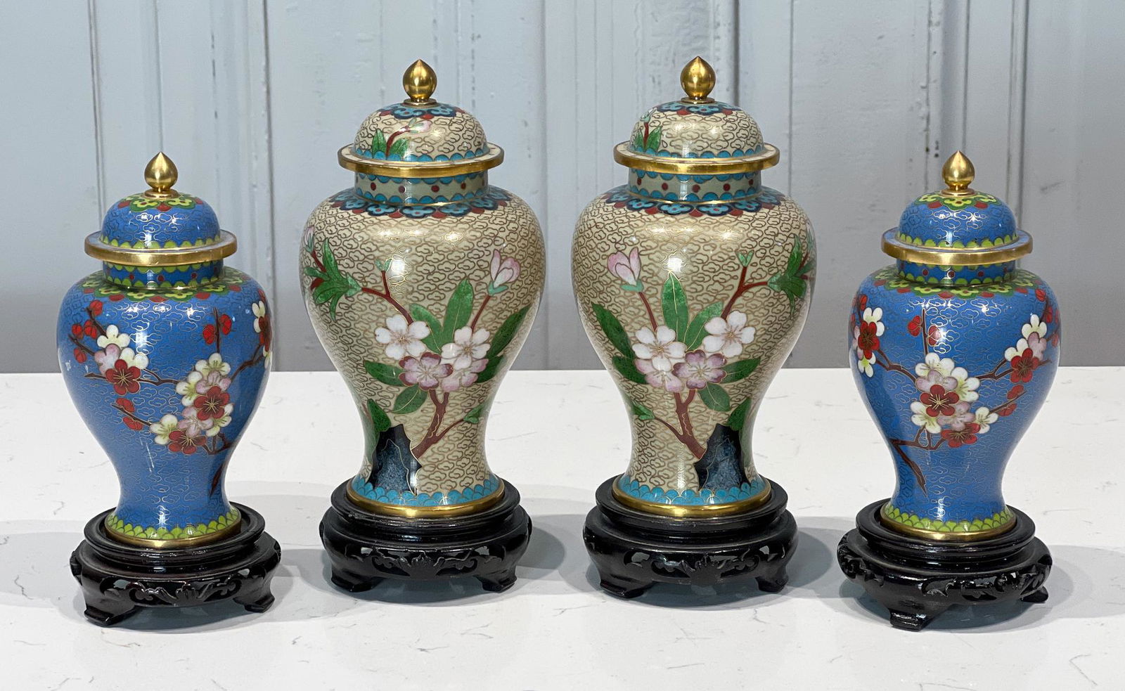 Four Chinese Cloisonne Enamel Jars (1 of 7)