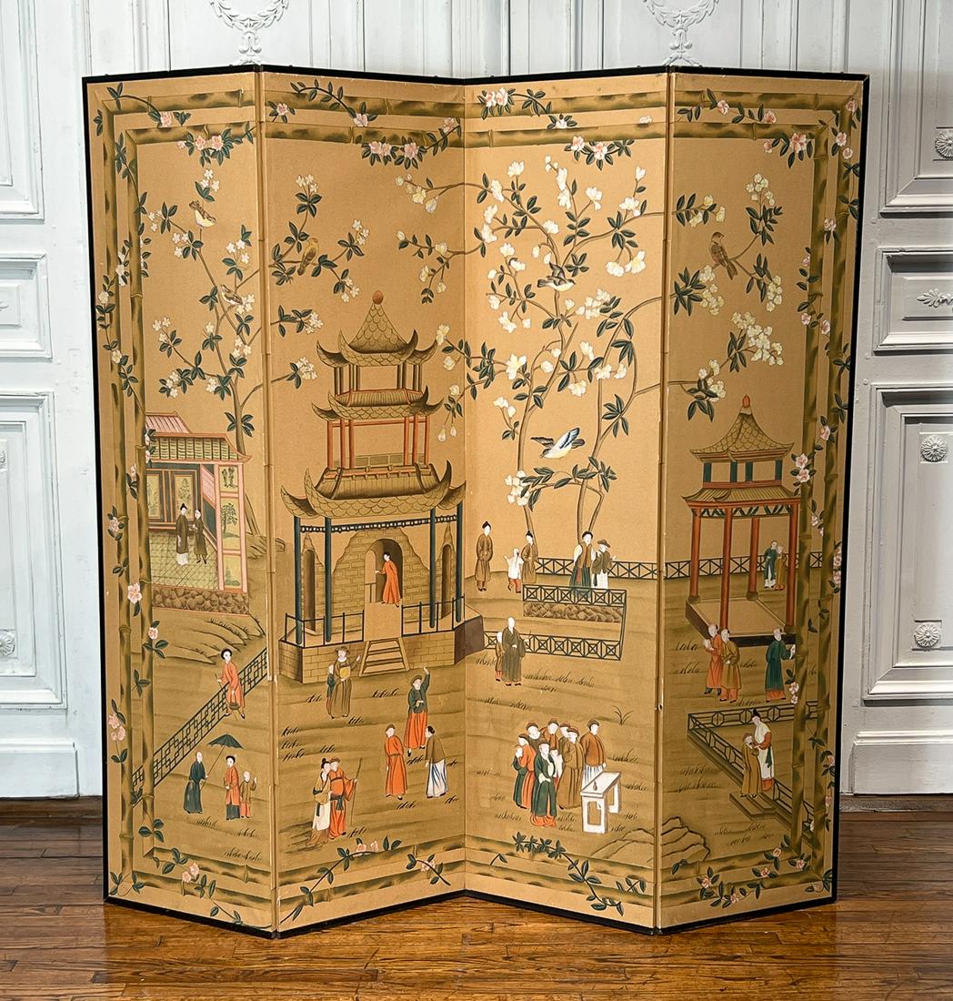 Asian Painted Floor Screen (1 of 8)