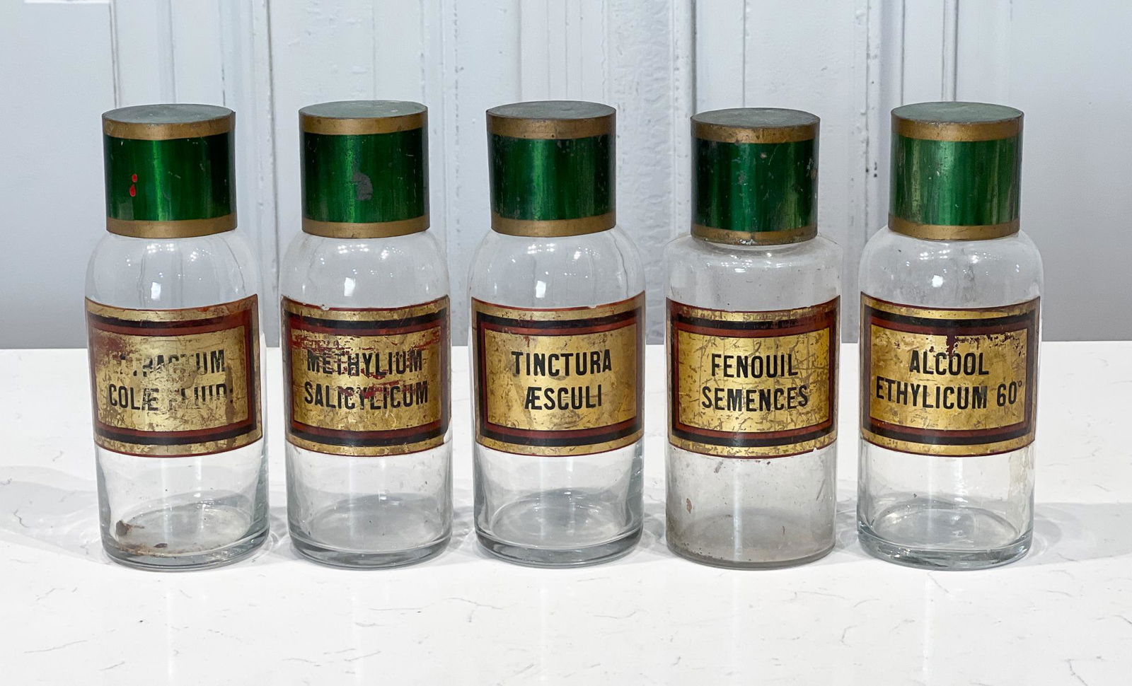 Five Antique Glass Apothecary Jars (1 of 8)