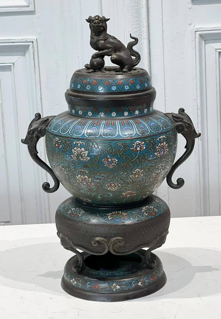 Qing Cloisonne Bronze Censer (1 of 10)