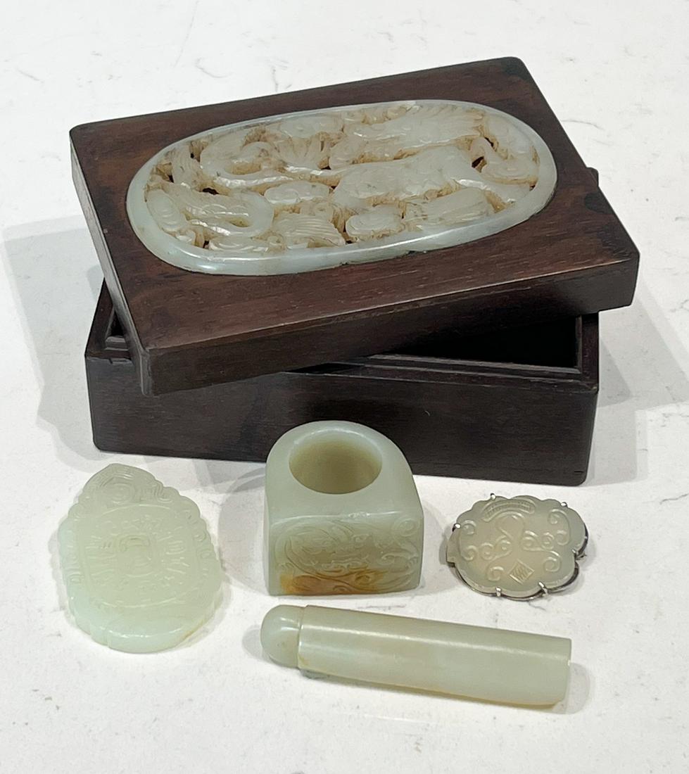Chinese Celadon Jade Carving Group (1 of 14)