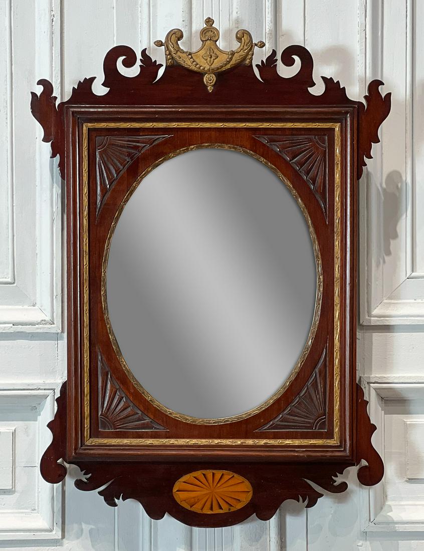 Chippendale Style Mahogany Mirror (1 of 7)