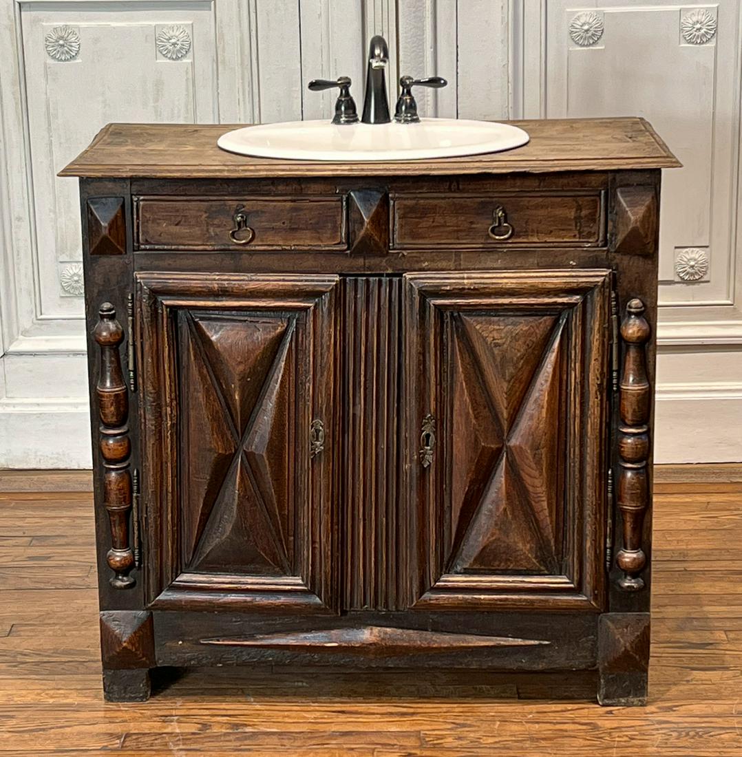 French Oak Cabinet With Sink (1 of 10)