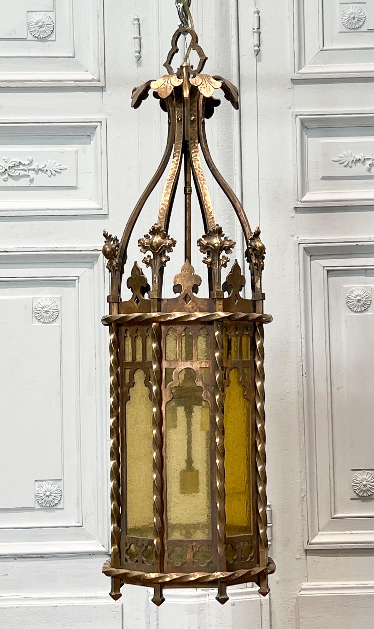 Antique Gothic Revival Gilt Bronze Lantern (1 of 9)