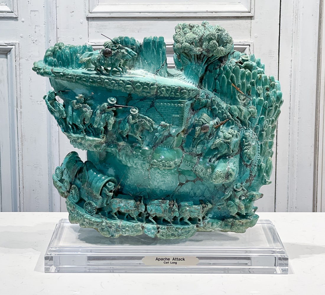 Turquoise Boulder Sculpture With Sterling Silver Elements (1 of 20)