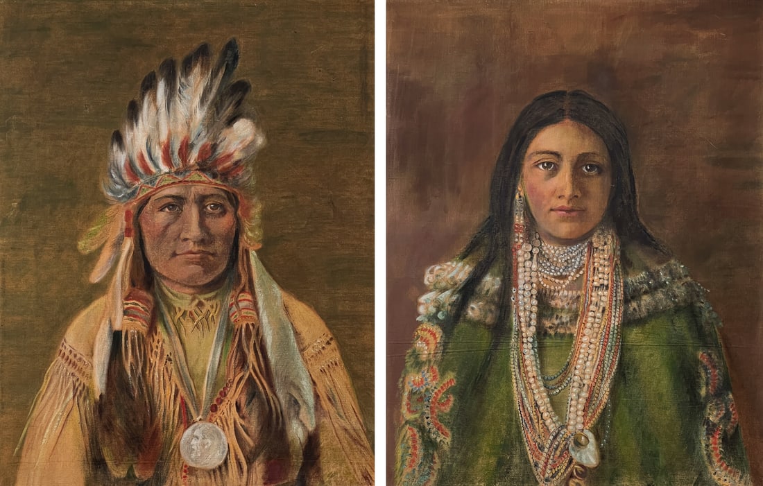 Pair Of American Indian Portrait Paintings (1 of 7)