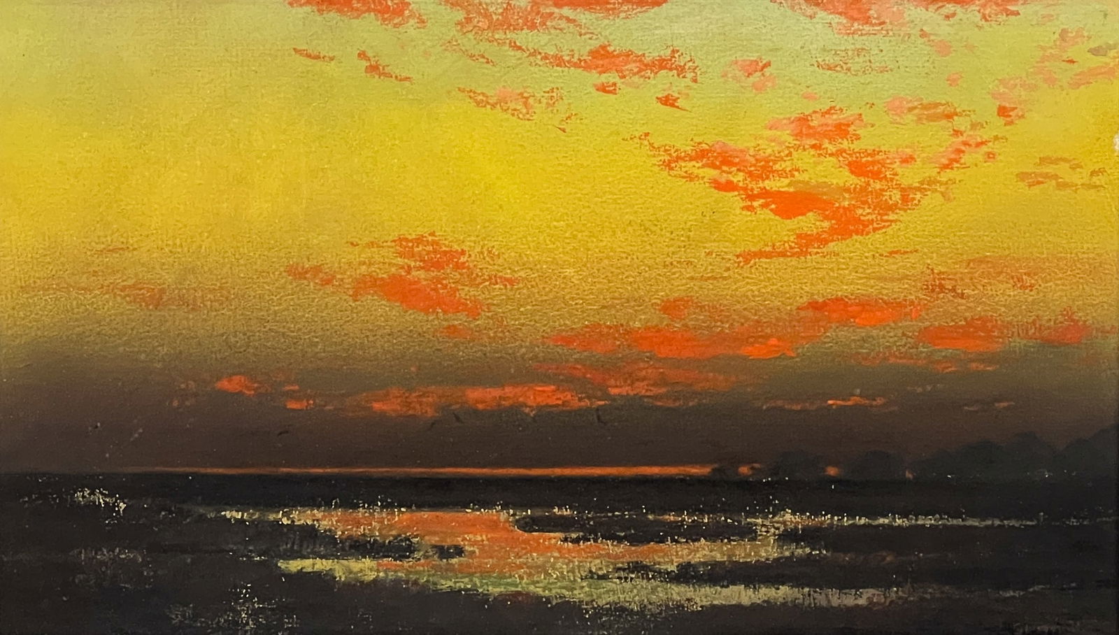 Wetlands Landscape At Sunset Pastel Drawing (1 of 4)