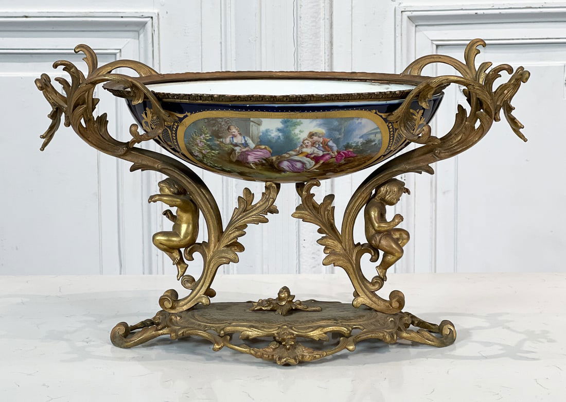 Sevres Style Gilt Bronze & Porcelain Centerpiece (1 of 8)