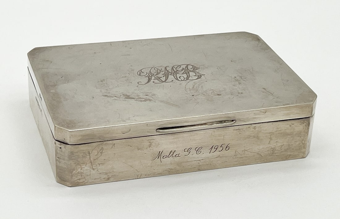 English Sterling Silver Cigarette Box (1 of 9)