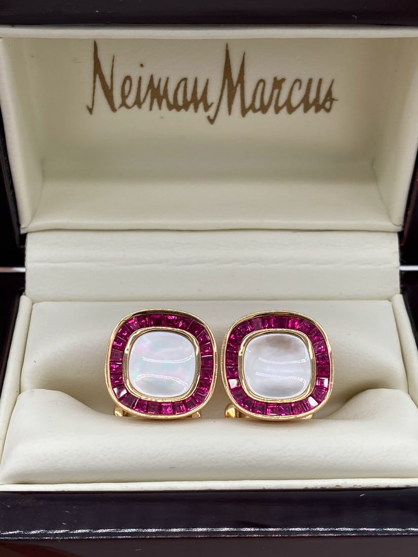 Ruby And Mother-Of-Pearl Cufflinks, 18k (1 of 6)