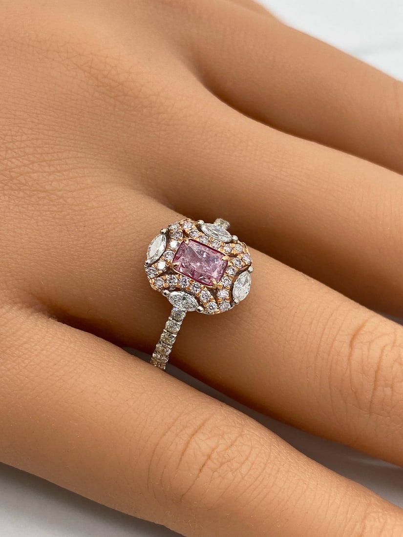 GIA Fancy Light Purplish Pink Diamond Ring (1 of 7)